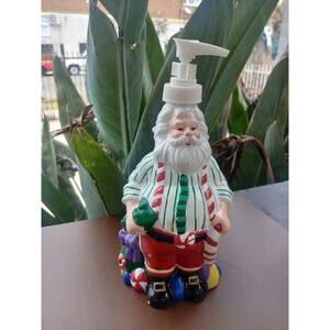 Vintage Ceramic Santa Claus Soap Lotion Dispenser Christmas Holiday Decor 9"